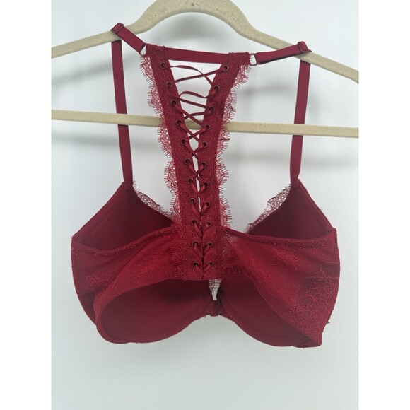 Victoria's Secret Very Sexy Push-Up Bra Color Red 32DDD lace lacy 32f - Picture 5 of 11